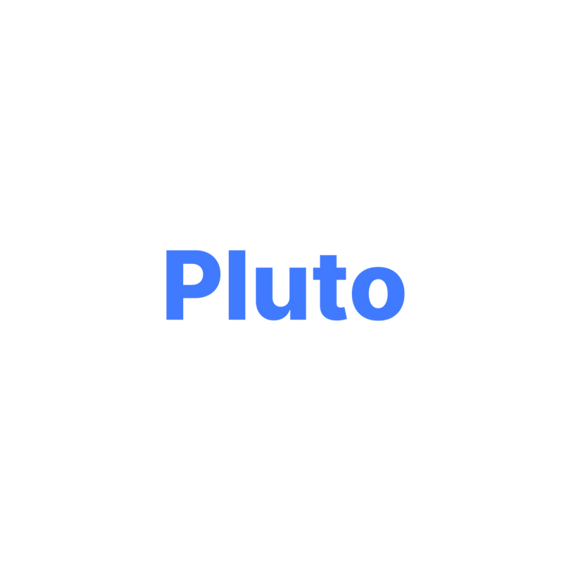 Pluto Money Logo. Devzery, a leading provider of cutting-edge software testing solutions and comprehensive QA (Quality Assurance) services, ensures Pluto Money software's stability and functionality.